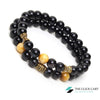 TCC™ Natural Golden Tiger Eye And Black Onyx Stone Bracelet